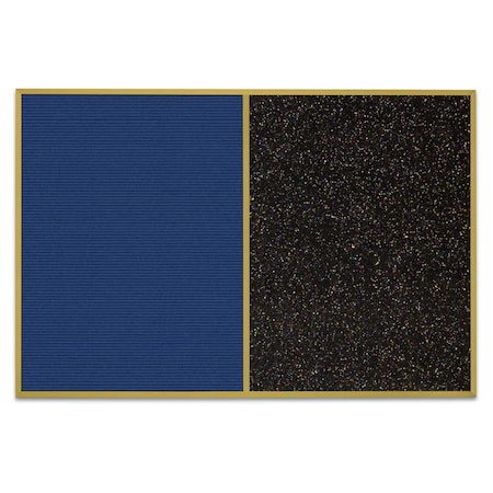 United Visual Products Sliding Door Indoor Enclosed Corkboard, 9 UV9011ACS-SATIN-COBACC